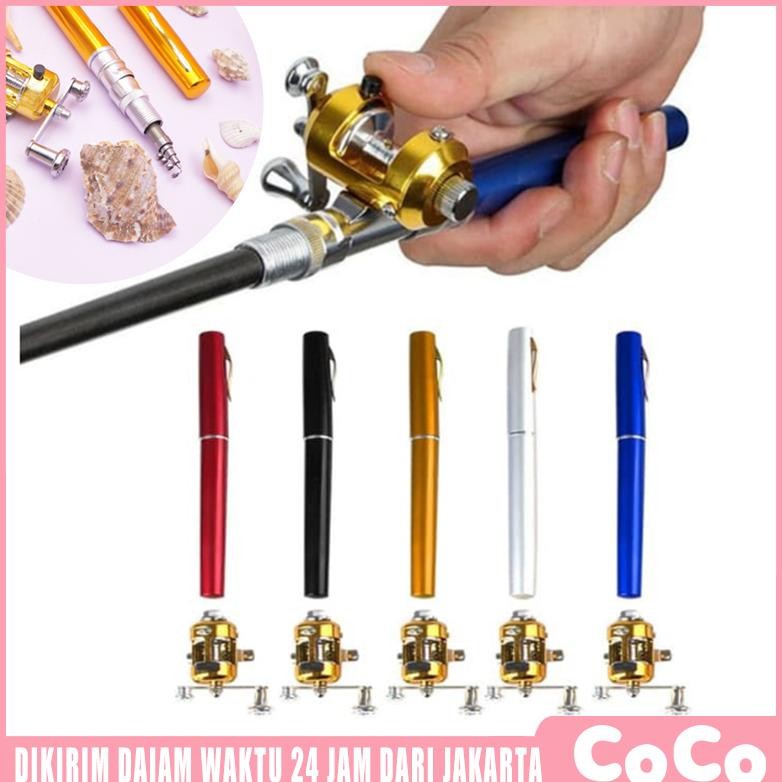 Terlaris Joran Kail Alat Pancingan Pulpen Mini Fishing Rod Pen Joran Pancing Pulpen Pancingan Portab