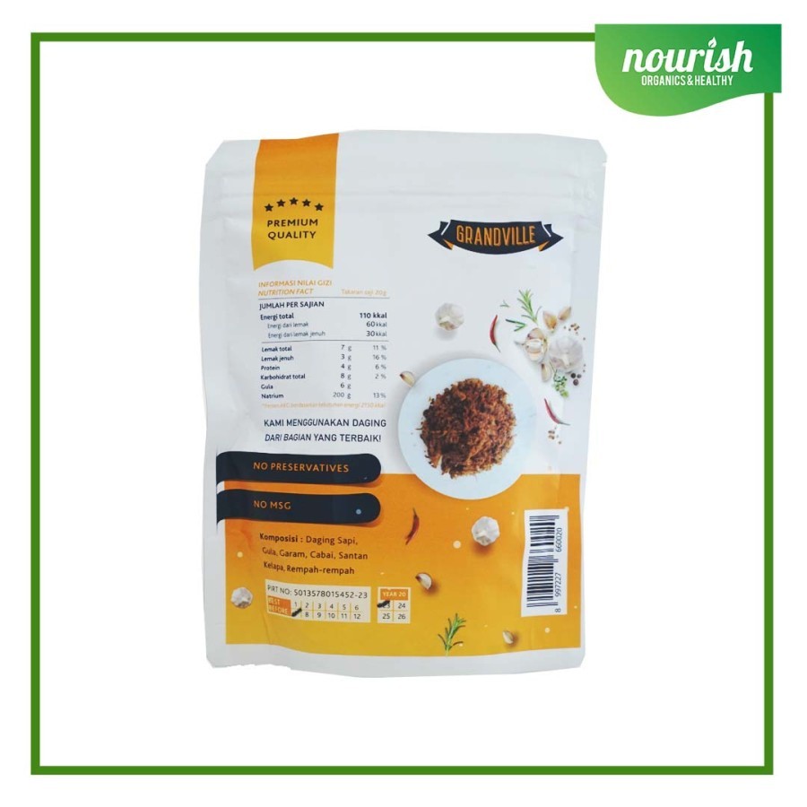 

RB Grandville Crunchy Beef Floss Abon Sapi Rasa Spicy 100g
