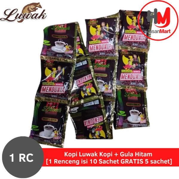 

Kopi Luwak Kopi + Gula Hitam [1 Renceng isi 10 sachet + 6 sachet]