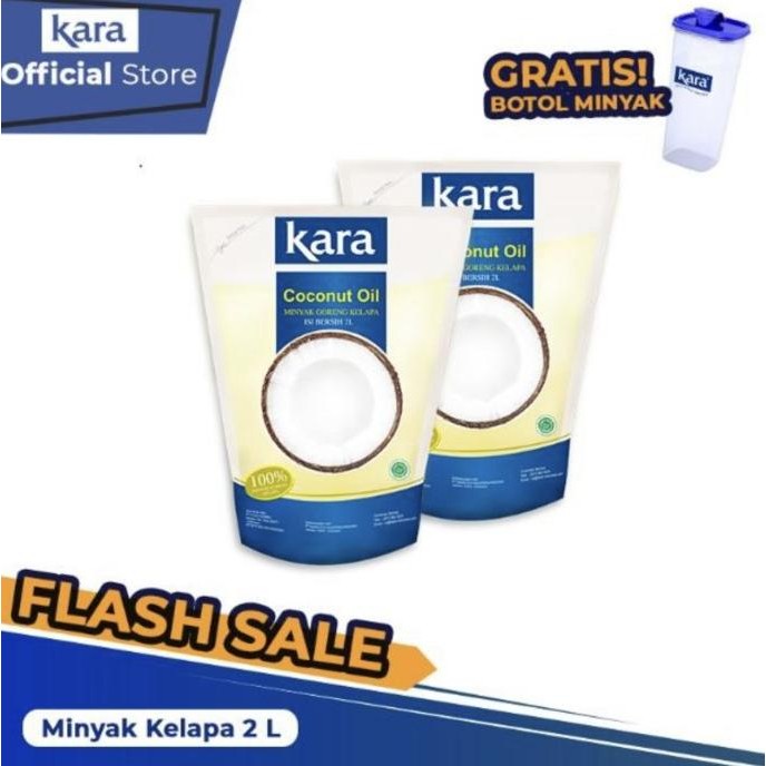 

PROMO!!! KARA COCONUT OIL MINYAK KELAPA 2L x 2PCS + FREE BOTOL MINYAK