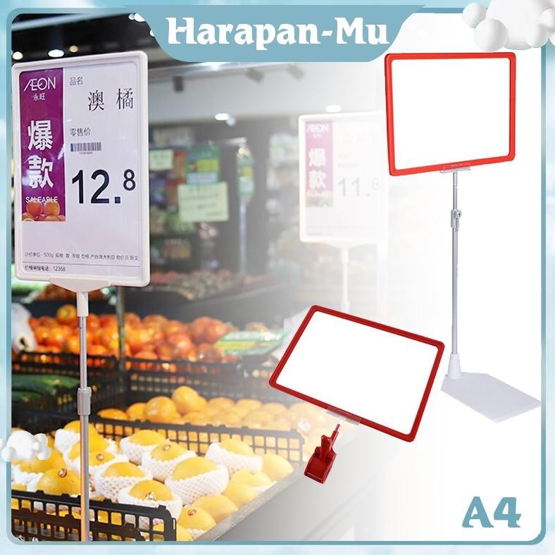 

SPECIAL 1set Frame Display Promo Standing Display Pop Frame A4 - Papan Promo Stand Promosi Toko Telescopic et-98