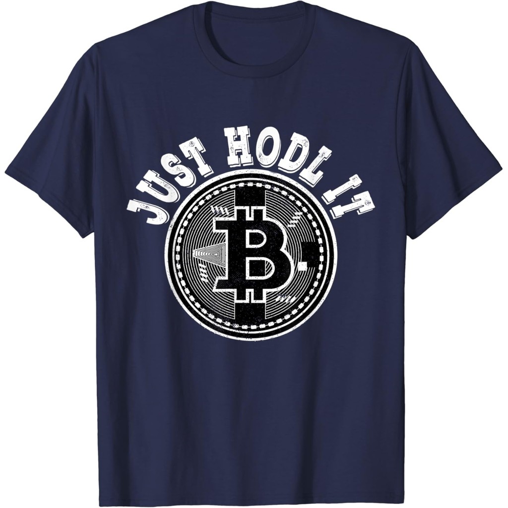Kaos katun pria hitam Just Hodl It Hold Bitcoin Crypto Currency Traders Investors T-Shirt Kaos putih
