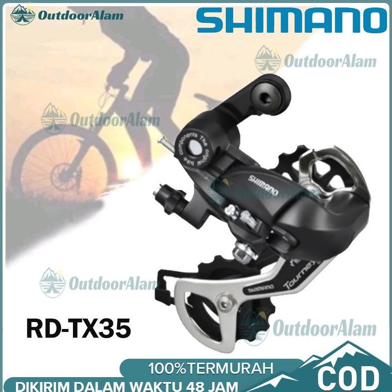 TERLARIS RD Shimano TX35 Tourney 6/7/8 Speed Rear Derailleur TX 35 Sepeda Lipat MTB Roadbike DLL  MT