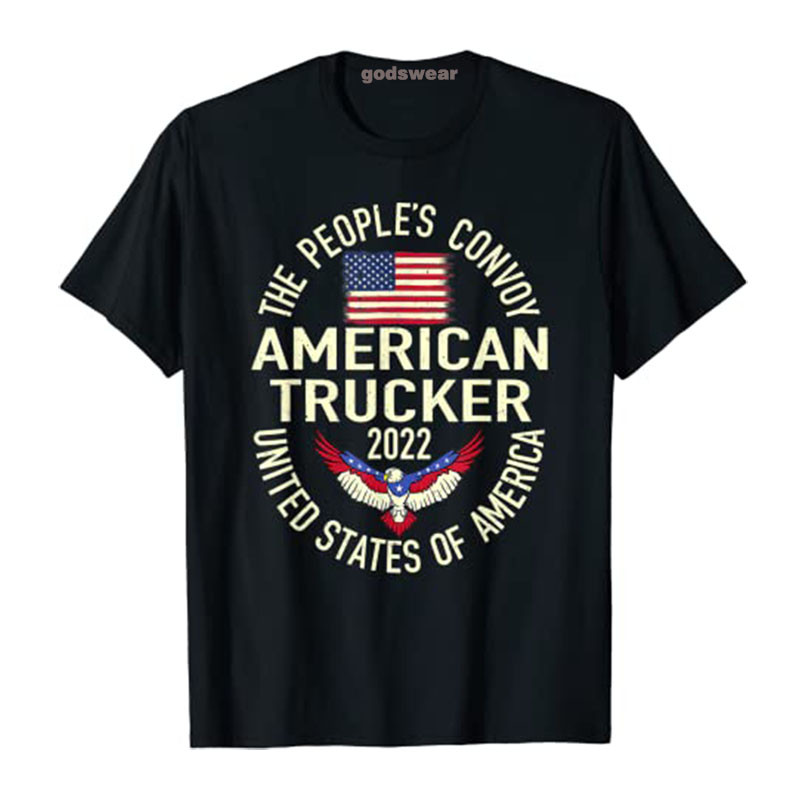 Konvoi Rakyat Amerika Serikat Katun Truk Kebebasan Konvoi Usa Tshirt Pria Pakaian Produk Disesuaikan