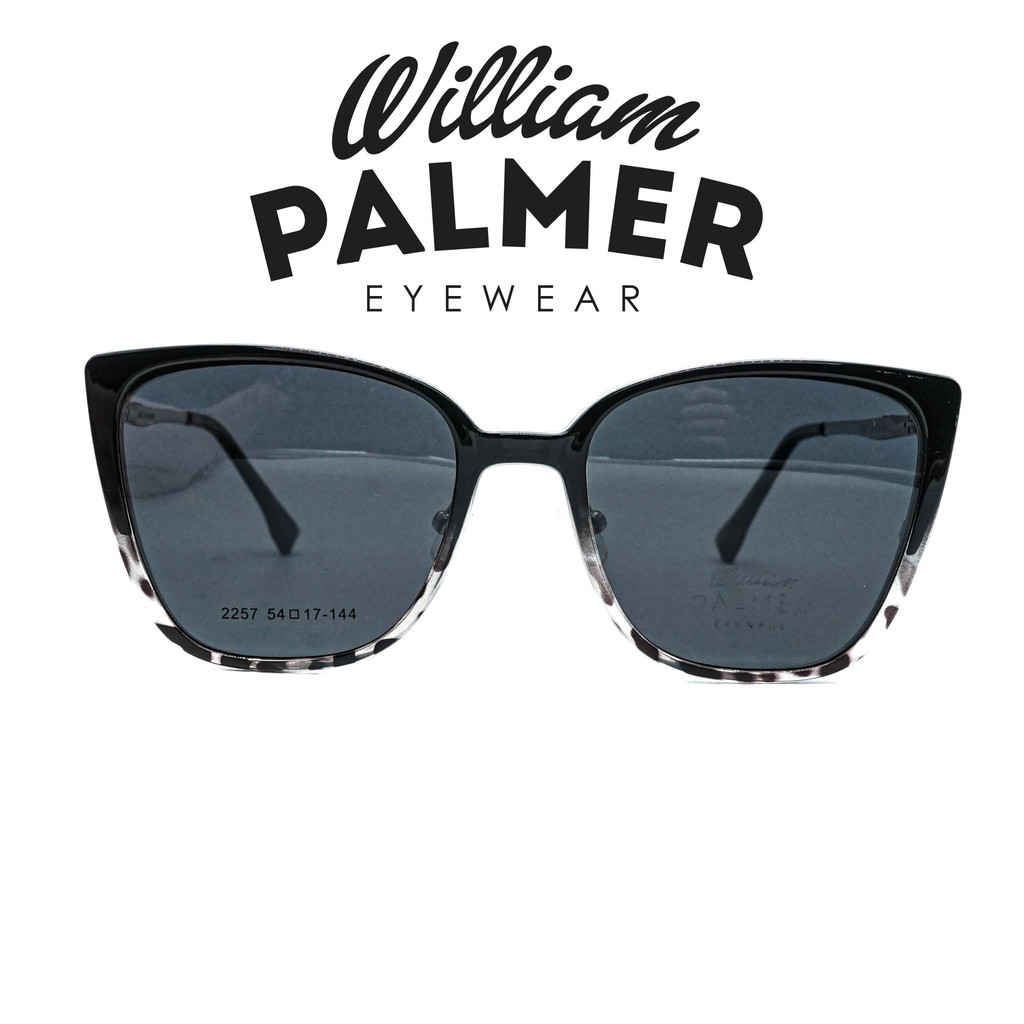 William Palmer Kacamata Pria Wanita Clip On 2257 C2 Black Silver