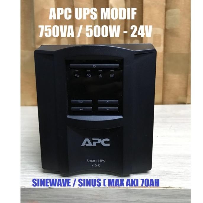 APC UPS MODIF 750VA / 500W - 24V MAX AKI 70AH SINEWAVE / SINUS