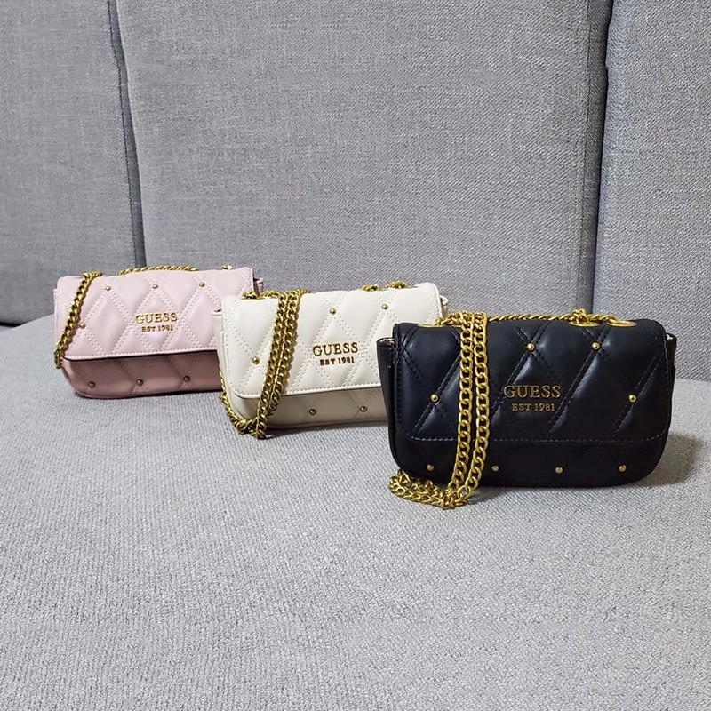 GUESS 24 Tas Bahu Fashion Wanita Tas Rantai Tas Persegi Kecil Selempang Belah Ketupat |181903D5|