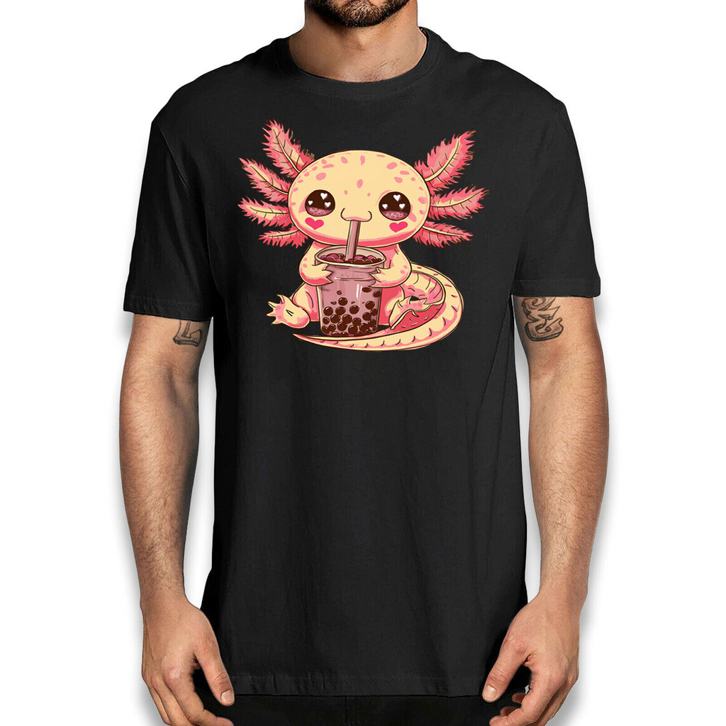 Bubble Boba Tea Kaus Axolotl Kawaii Axolotl Grafis Lucu Anime Axolotl