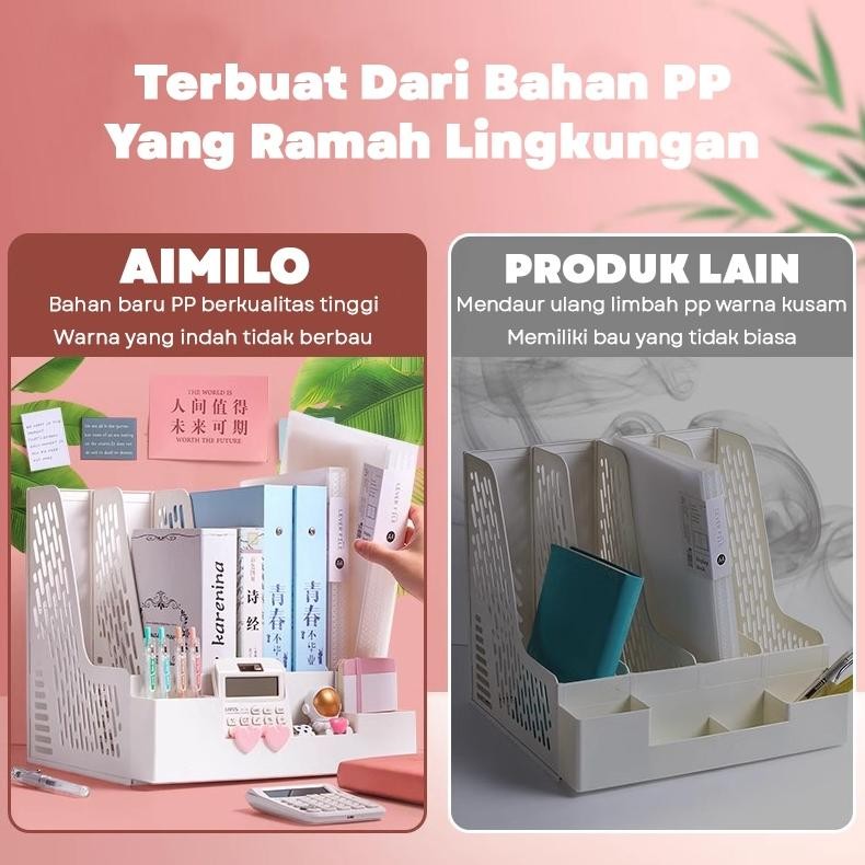 

SPECIAL [READY] Aimilo Rak buku Organizer file dengan Tempat pena Box file Tempat buku Tempat penyimpanan jy-6