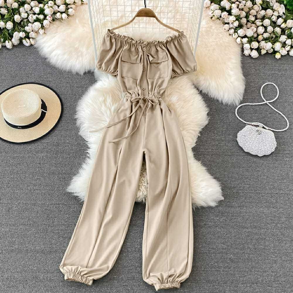 Jumpsuit Wanita Jeans Korean Style Overal Celana Terusan 2In1 Jumper 1Set Jmsuit Outfit Cewe 1Setel 