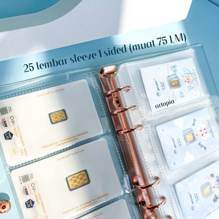 

Amberela Terlaris Binder Logam Mulia A6 6 Ring / Lm Photocard Pc Album Emas