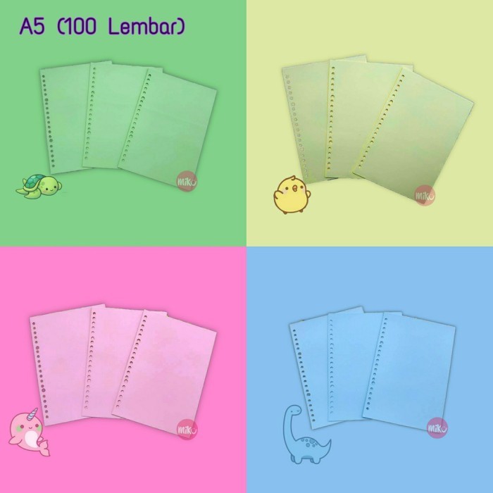 

Amberela - Loose Leaf Kertas Binder A5 Polos (100Lembar)