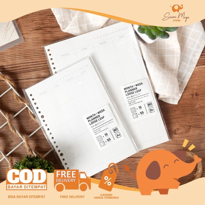 

Amberela - Panmomo Monthly And Weekly Planner Loose Leaf B5 / Kertas Binder