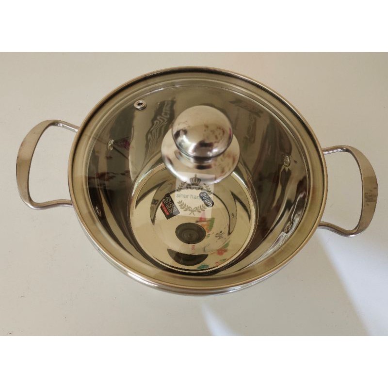 Panci Setpanci Stainless Alat Masak Pan Kukus Anti Lengket Cooking 1 Set Enamel Cookwere Mpasi Soup 