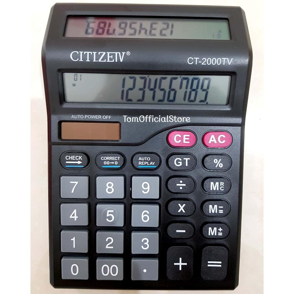 

ORIGINAL Kalkulator 2 Layar CT-2000TV 12 Digit - Calculator Check Dual 2 Power gs-56
