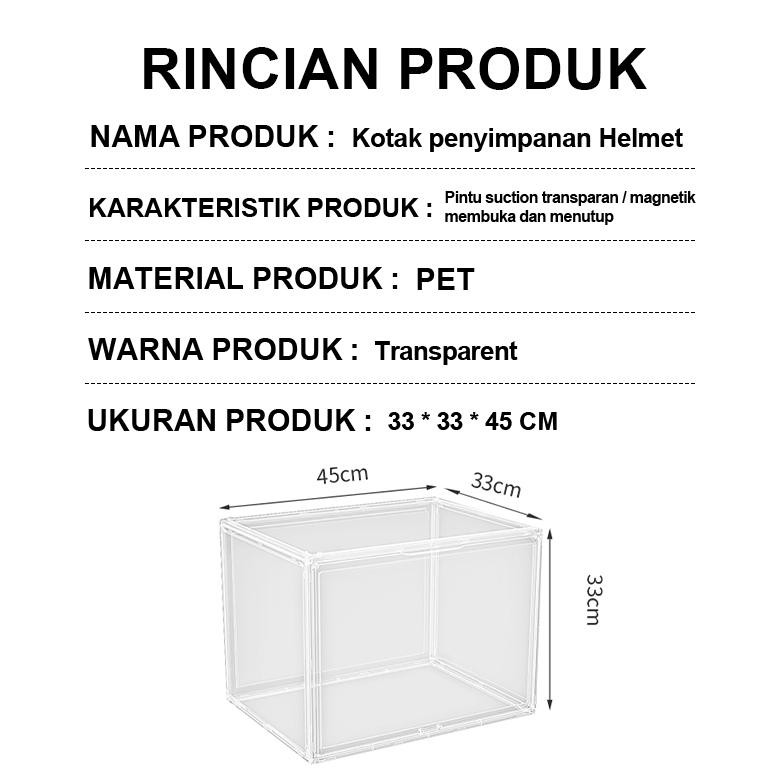 Ukuran Ekstra Besar Kotak Penyimpanan Helm Transparan Akrilik Penyimpanan Tas Tangan Pengatur Penyim