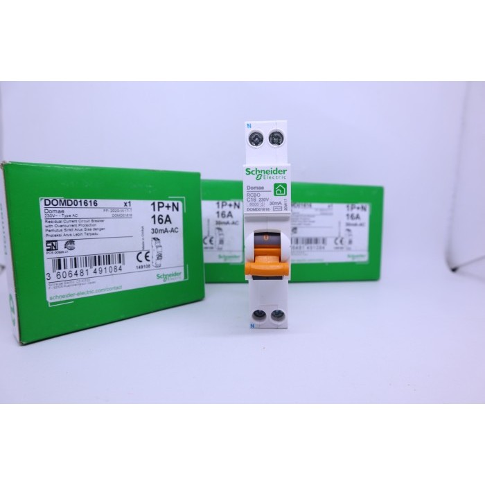 Elcb Rcbo Domae 6A 10A 16A 20A Slim Schneider Genuine