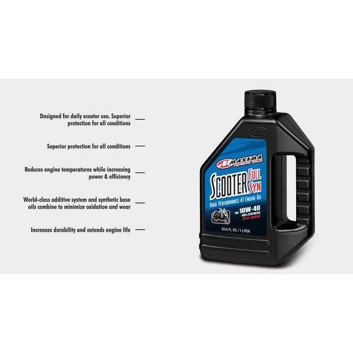 Maxima Oli Scooter Full Syn - 10W-40, Liter/33.8Oz  Sale