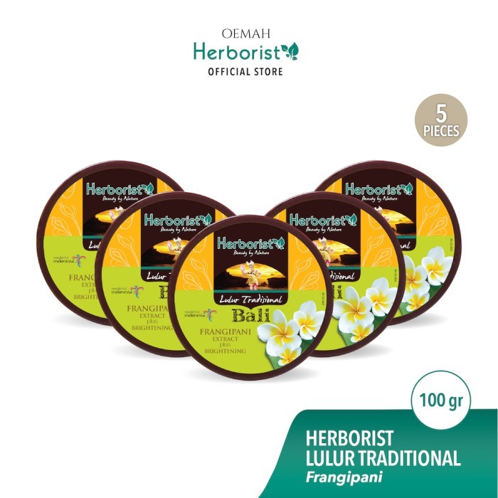 Herborist Lulur Tradisional Bali Frangipani 100gr - Paket 5 Pcs