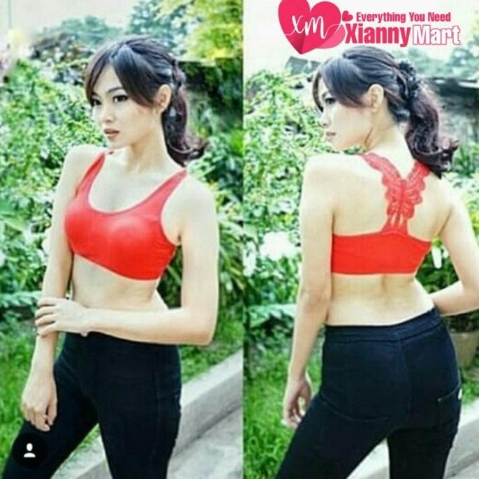 Xianny Premium Sport Bra Kupu Kupu Bh Olahraga Gym