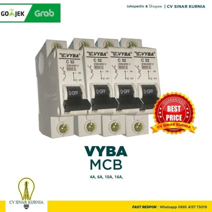 Terbaru MCB VYBA 4A, 6A, 10A, 16A | VYBA MCB sinarkuuu Berkualitas