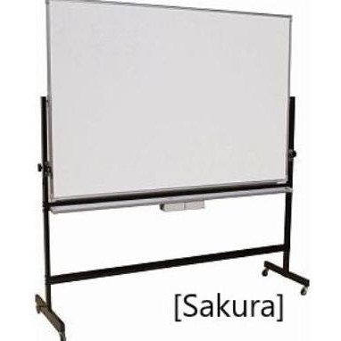 

NEW Papan tulis / Whiteboard Magnetic tiang + Roda 2 Sisi Sakura