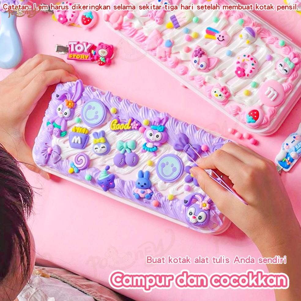 

IK69 Poney DIY Deco Cream Set Kotak Pensil Tempat Pensil Sanrio Kuromi Korea Lucu Anak Viral