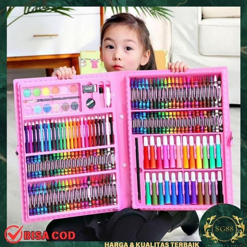 

dfg-88 Stationary Set isi 86 pcs Pensil Crayon Warna Cat Air / Perlengkapan Sekolah Menggambar Anak / Alat Warna Termurah