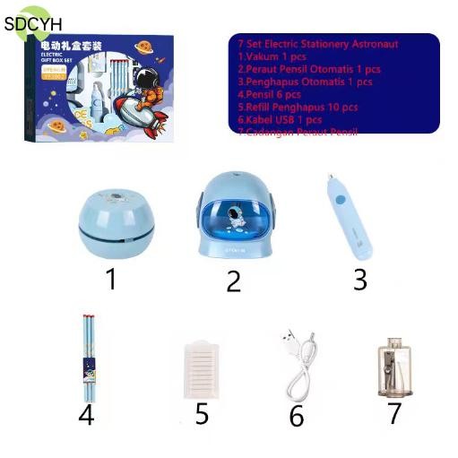 

GC27 SDCYH Electric Stationery Set / Set Alat Tulis Elektrik Rautan Penghapus Vacuum Pensil 11 In 1 Murah