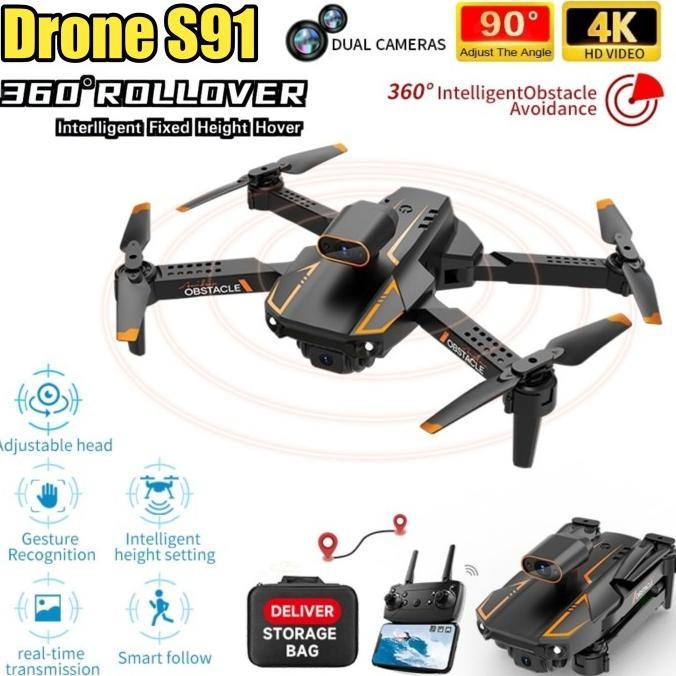 S91 Drone 4K Dual Kamera Rc Quadcopter Wifi Fpv Mini Drone Vs E99 Pro