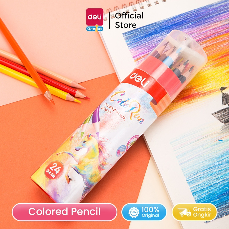 

Deli Coloring Pencil / Pensil Warna 12/24/36 Warna Triangular Gratis Rautan EC003X7