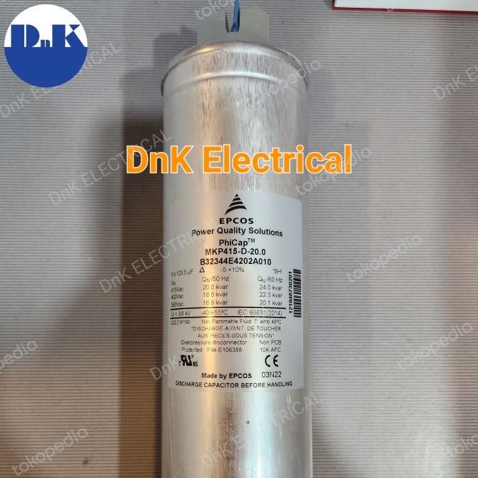 Kapasitor/Capasitor/Capacitor 20Kvar 415V Epcos Mkp415-D-20-01