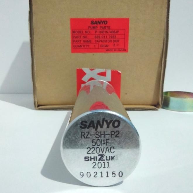 Capacitor 50Uf/50 Mikro Untuk Pompa Air Sanyo Type P-401N/P-H408Jp Ori