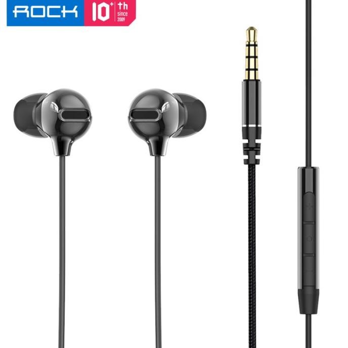 TERMURAH - Rock Zircon HD Stereo Earphone with Microphone wired in-Ear Headphone
