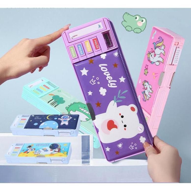

Ori Tempat Pensil Multifungsi/Kapasitas Besar, Taman Kanak-Kanak/Motif Unicorn / Dinosaurus / Astronot Untuk Anak High Quality