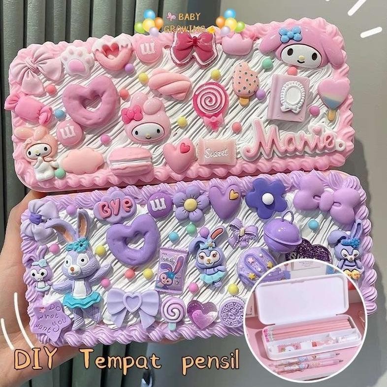 

Big Sale Diy Deco Cream Kit/Tetapkan Kotak Pen/Tempat Pensil Menghias/ Deco Cream Clay Kotak /Stationery Pake Handmade Grosir