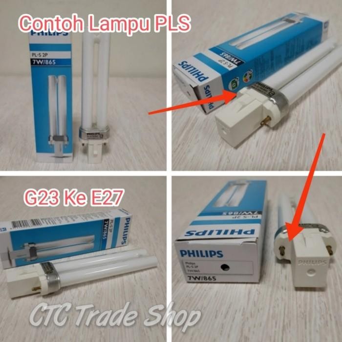 Konverter Fitting Lampu G23 Ke E27 Adapter Fitting Pls Ke Drat Ulir