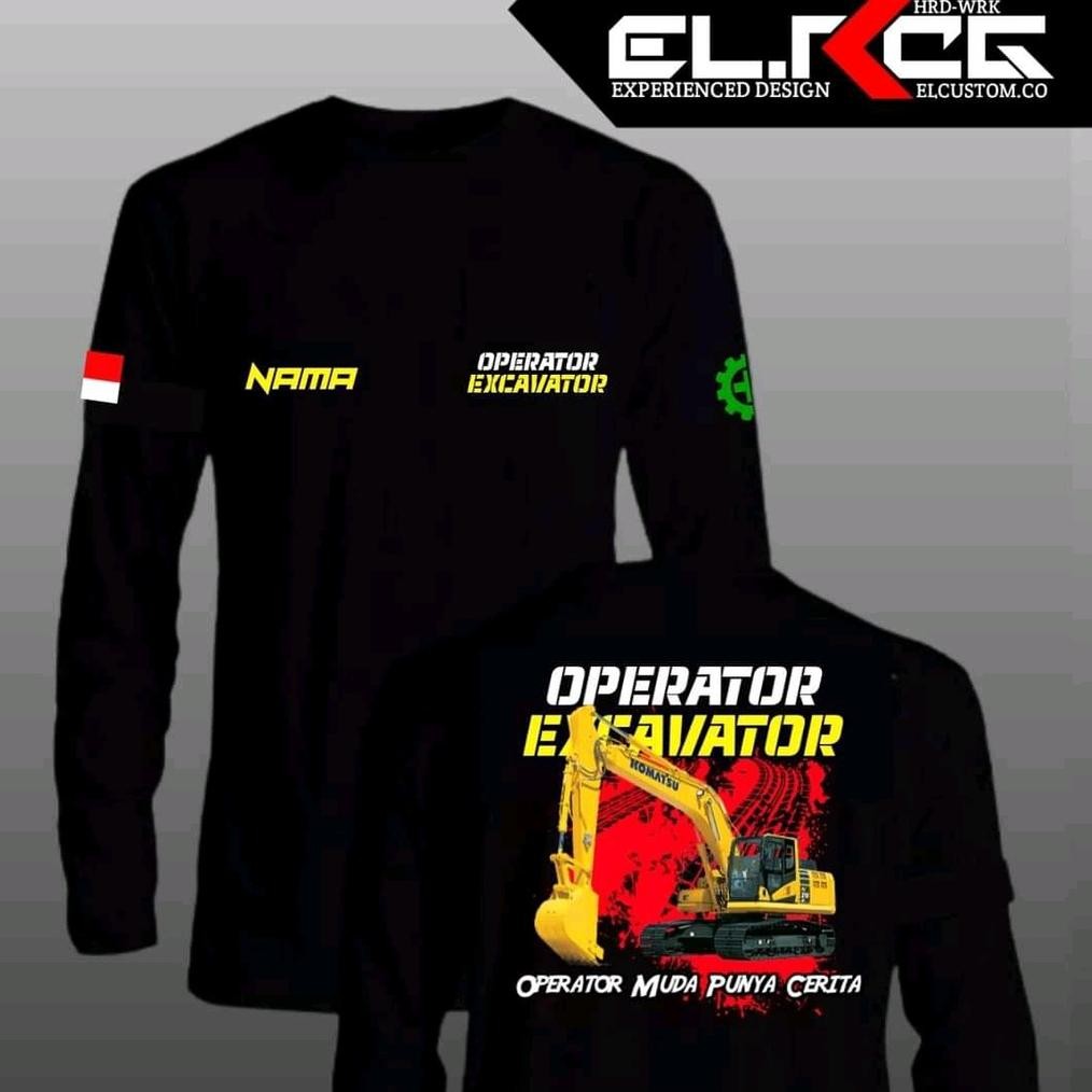 Promo Kaos Operator Excavator Baju Komatsu Exca Komatsu Pakaian Pria Katun Combed