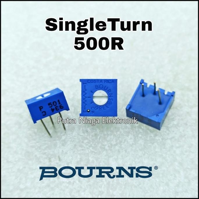 Baru Singleturn Bourns 500R Original 3386 500 ohm Trimpot VR Kode : 501 putr4n Berkualitas