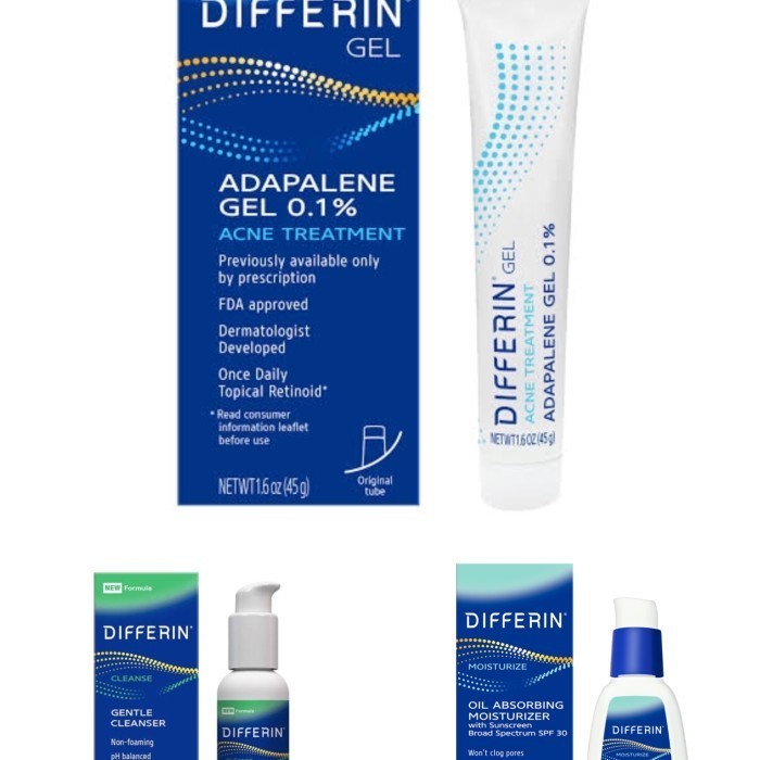 Best Item Differin adapalene gel 0.1% |gentle cleanser|oil absorbing moisturizer Baru