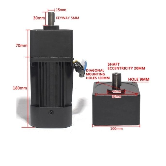 Dinamo Motor Gearbox Ac 220V 180Watt