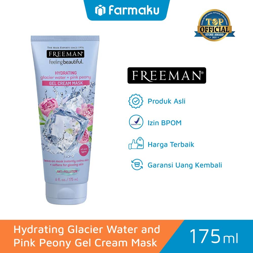 Freeman Hydrating Glacier Water and Pink Peony Gel Cream Mask 175 ml