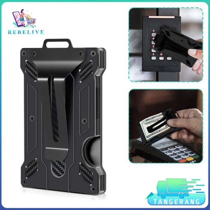 

Terlaris Slim Aluminum Metal Money ID Card Holder Anti RFID Dompet Wallet SALE