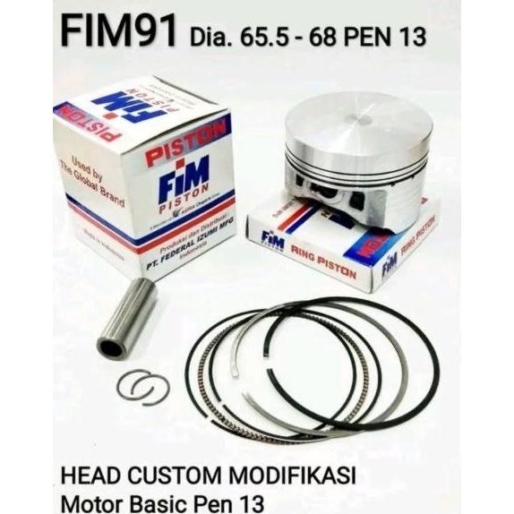 Piston Fim Mentah Custome Dome Yamaha Vega Jupiter Z Pin13 Fim91 Original