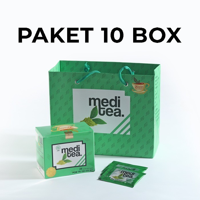 

Paket 10 Box Meditea Teh Hijau antikanker antioksidan dan autoimun