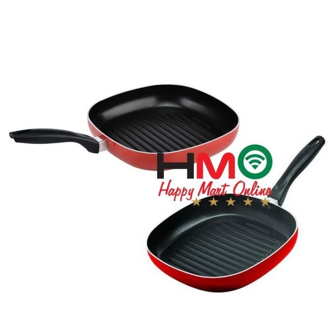 Frypan Wajan Kotak Teflon Maxim Square Grill Teflon Valentino 26Cm