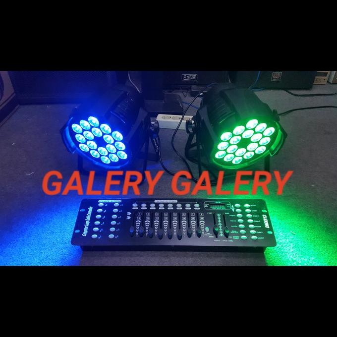 Paket 2 Buah Parled 18X10Watt Fullcolor Plus Dmx 512 Free Kabel Dmx  Ready