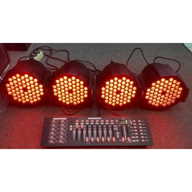 Paket 4 Buah Parled Fullcolor 54X3W Plus Dmx512 192 Free Kabel Dmx 20M  Ready