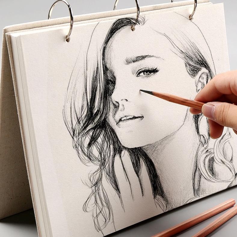 

PROMO Retro Spiral Sketchbook Linen Hardcover 120 Pages 160GSM Refillable Notebook for Art Drwaing Stationery School Supplies ul-64