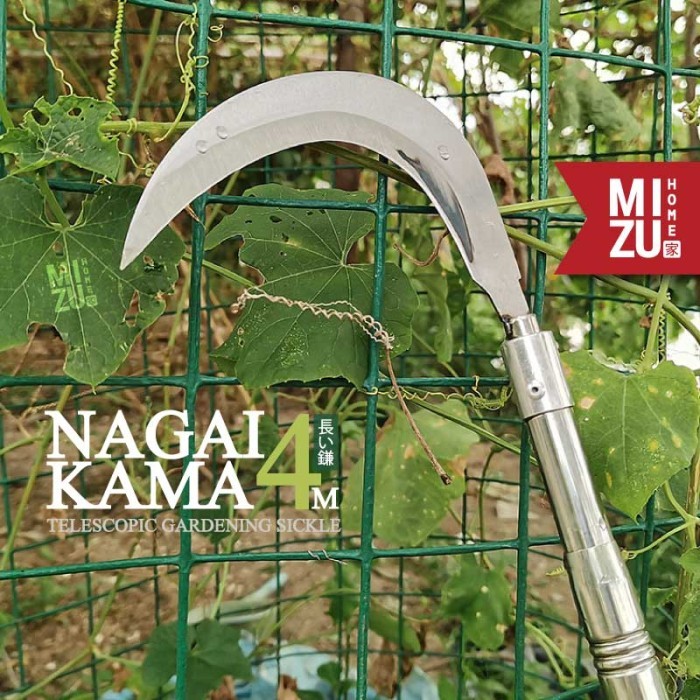 Mizu Nagai Kama Telescopic Sickle Pisau Sabit Panjang Potong Rumput